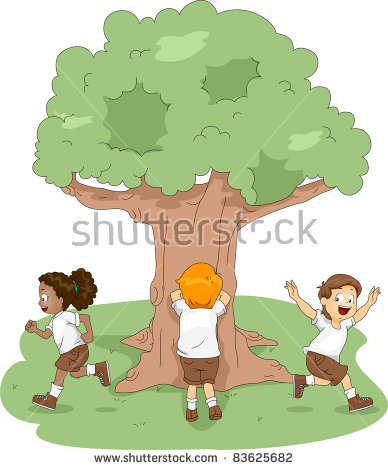Children Playing Hide And Seek Png - Illustration Of Kids Playing Hide And Seek At Camp, Transparent background PNG HD thumbnail