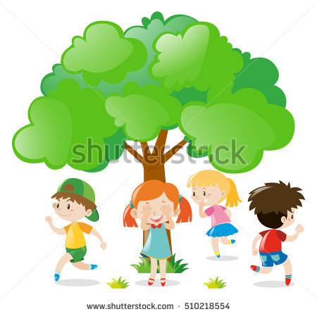 Kids Playing Hide And Seek In The Park Illustration - Children Playing Hide And Seek, Transparent background PNG HD thumbnail
