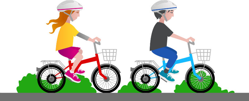 Children Riding Bikes PNG-Plu