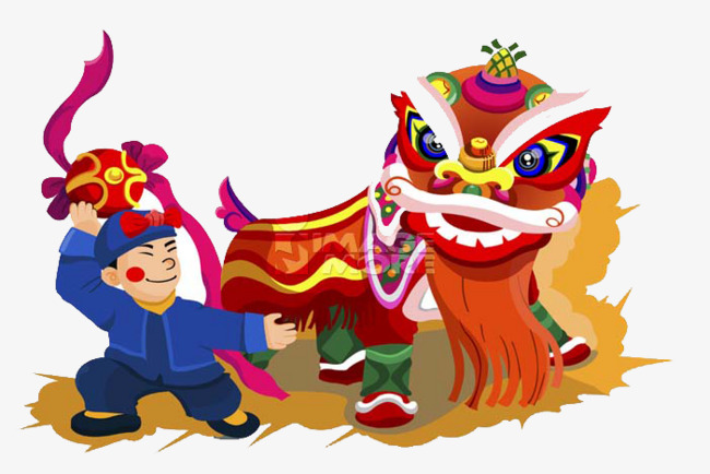 Chinese New Year Lion Dance, Chinese New Year, People, Lion Dance Png Image - Chinese New Year, Transparent background PNG HD thumbnail
