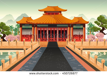 A Vector Illustration Of Chinese Temple Background - Chinese Temple, Transparent background PNG HD thumbnail