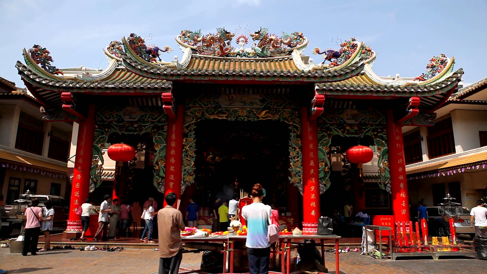 Chinese People Praying, Worship, Red Gold Candle, The Chinese Temple, China Town   Editorial Footage (News, Documentary) Stock Video Footage   Videoblocks - Chinese Temple, Transparent background PNG HD thumbnail