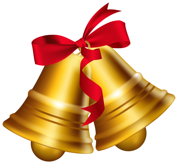 Christmas Bells With Bow Png Clip Art Image - Christmas Bell, Transparent background PNG HD thumbnail