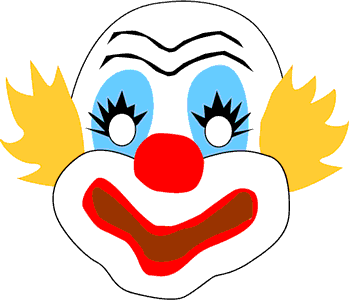 Clip Art Circus Clown Mask - Circus Joker Face, Transparent background PNG HD thumbnail