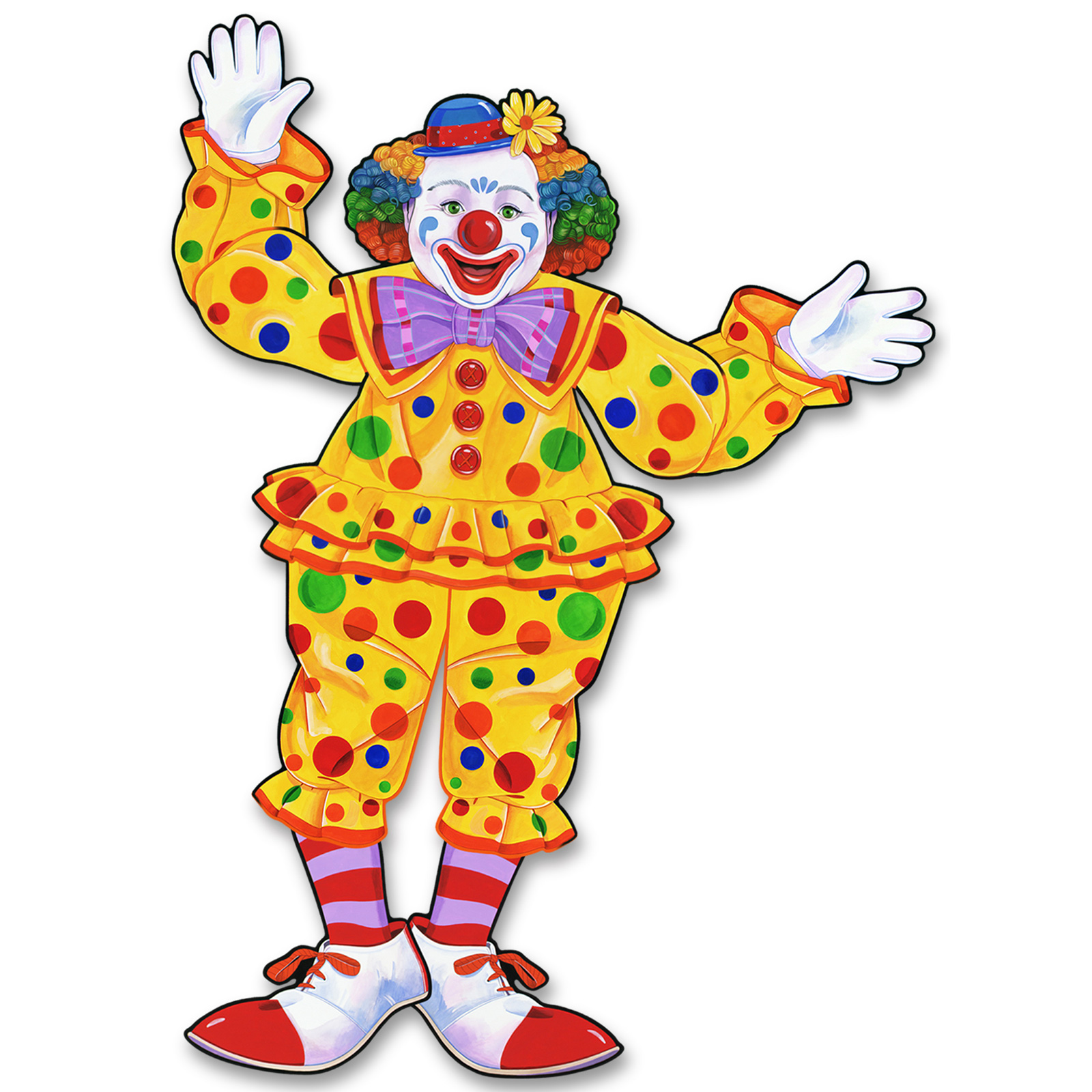 Jointed Circus Clown Cutout | Thepartyworks - Circus Joker Face, Transparent background PNG HD thumbnail