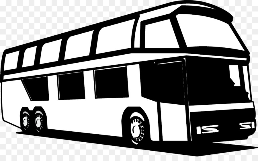 Tour Bus Service School Bus Download   Silhouette Bus Vector - City Bus Black And White, Transparent background PNG HD thumbnail