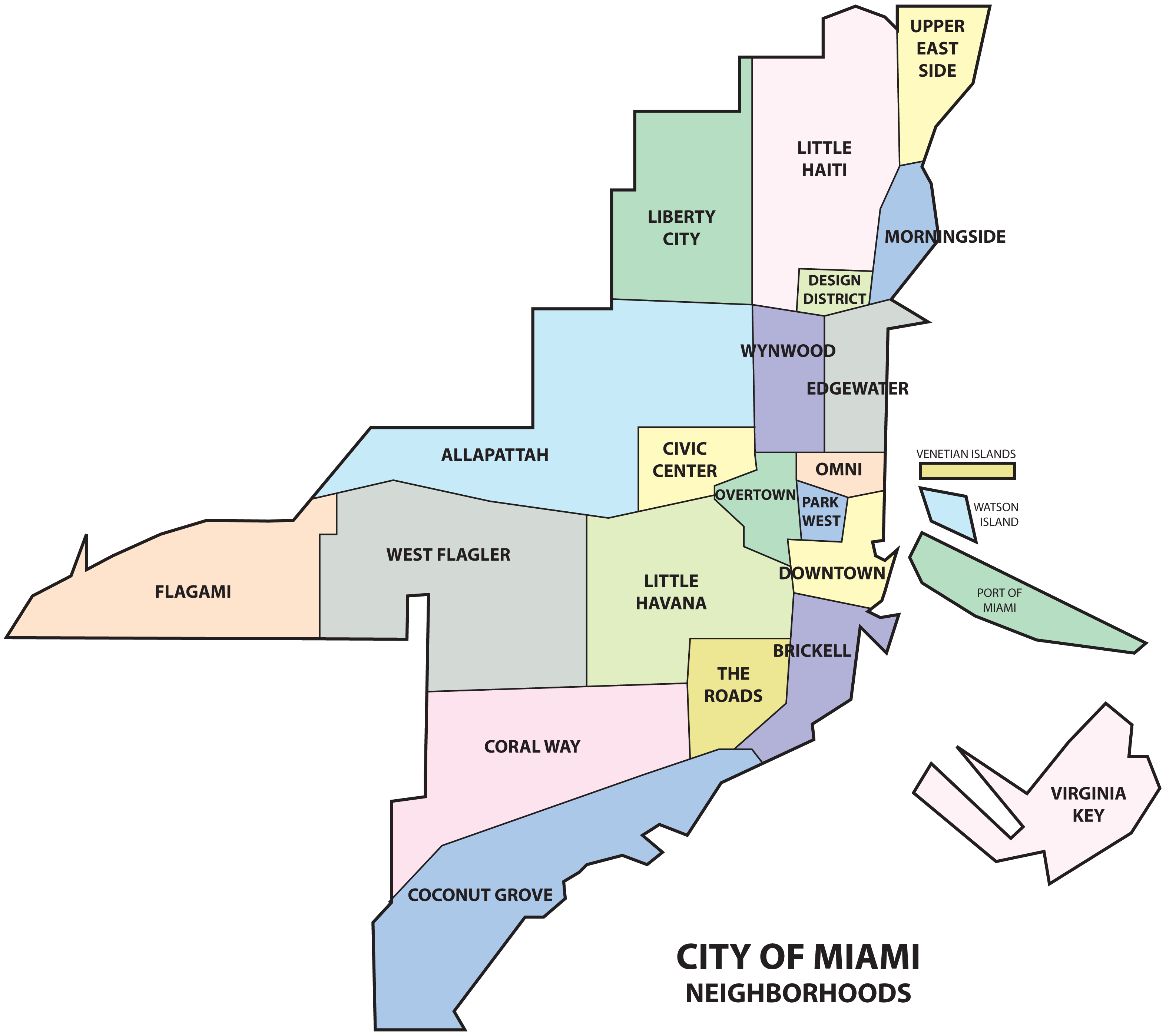 File:miami Neighborhoods Map.png - City Neighborhood, Transparent background PNG HD thumbnail
