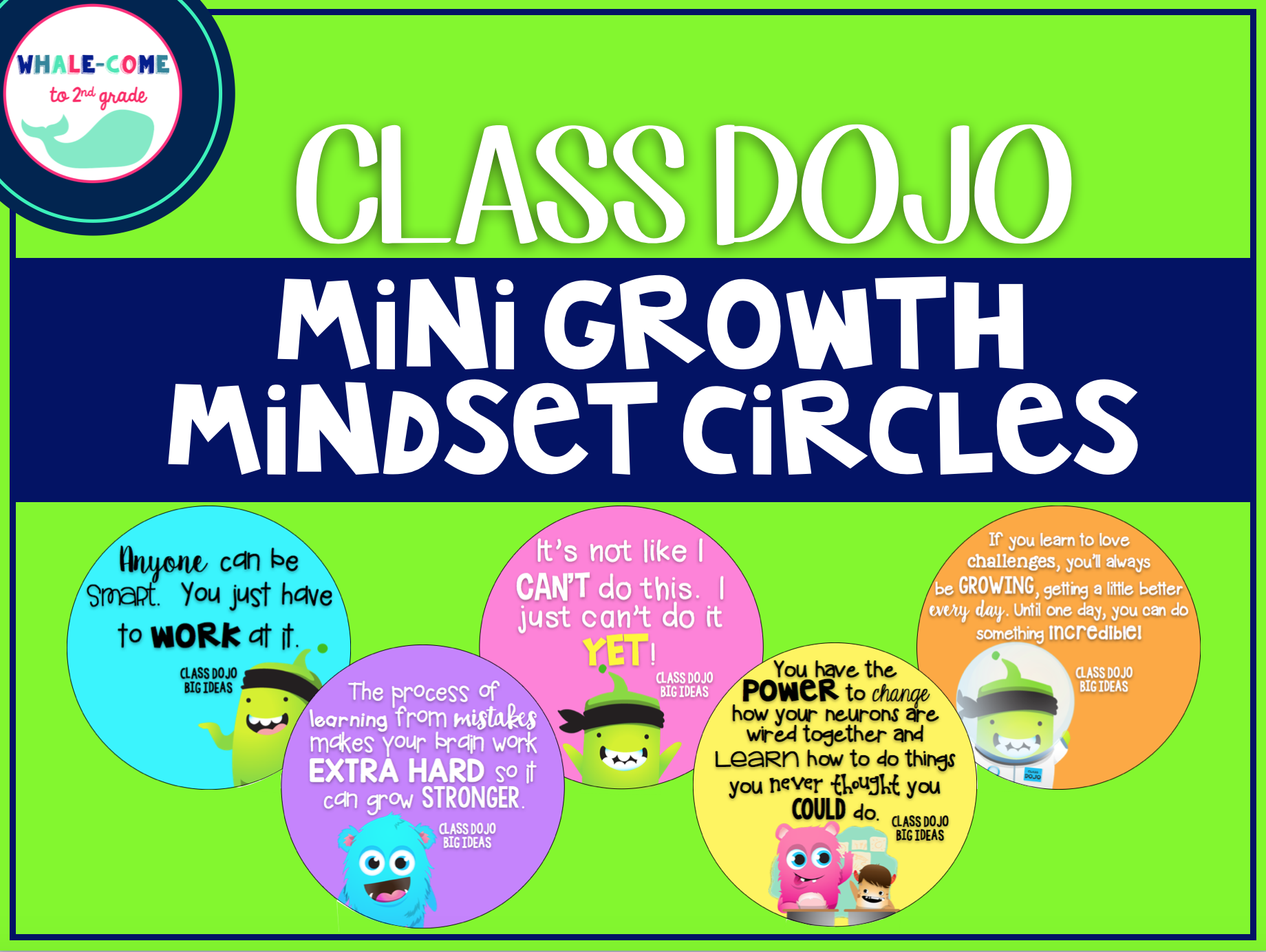 Free Class Dojo Mini Growth Mindset Circles #growthmindset #classdojo #whalecometo2Ndgrade - Class Dojo, Transparent background PNG HD thumbnail