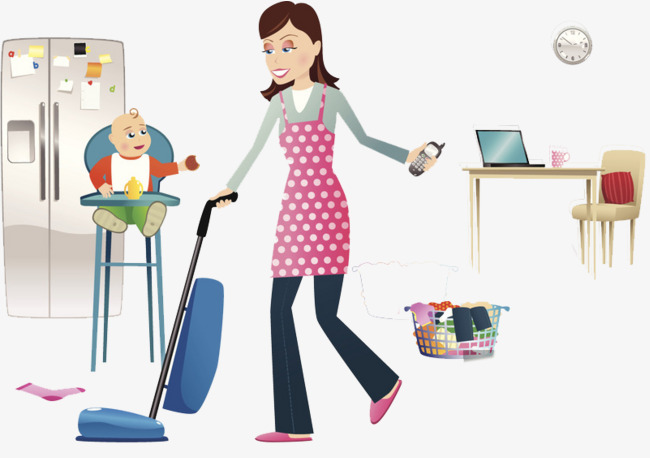 A Woman Who Is Cleaning Her Room At Home, Child Care, Cleaning, Life - Cleaning A Room, Transparent background PNG HD thumbnail
