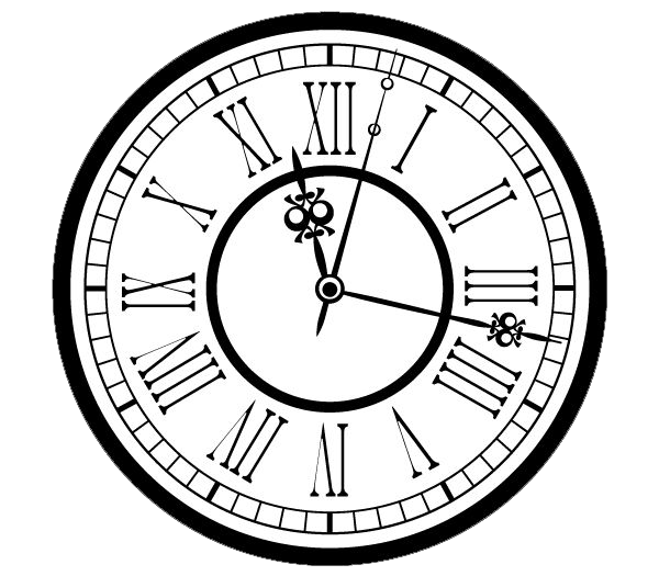 Black Wall Clock PNG Image