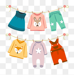 Vector Baby Clothes, Dry, Cartoon Clothes, Children Clothes Png And Vector - Clothes, Transparent background PNG HD thumbnail