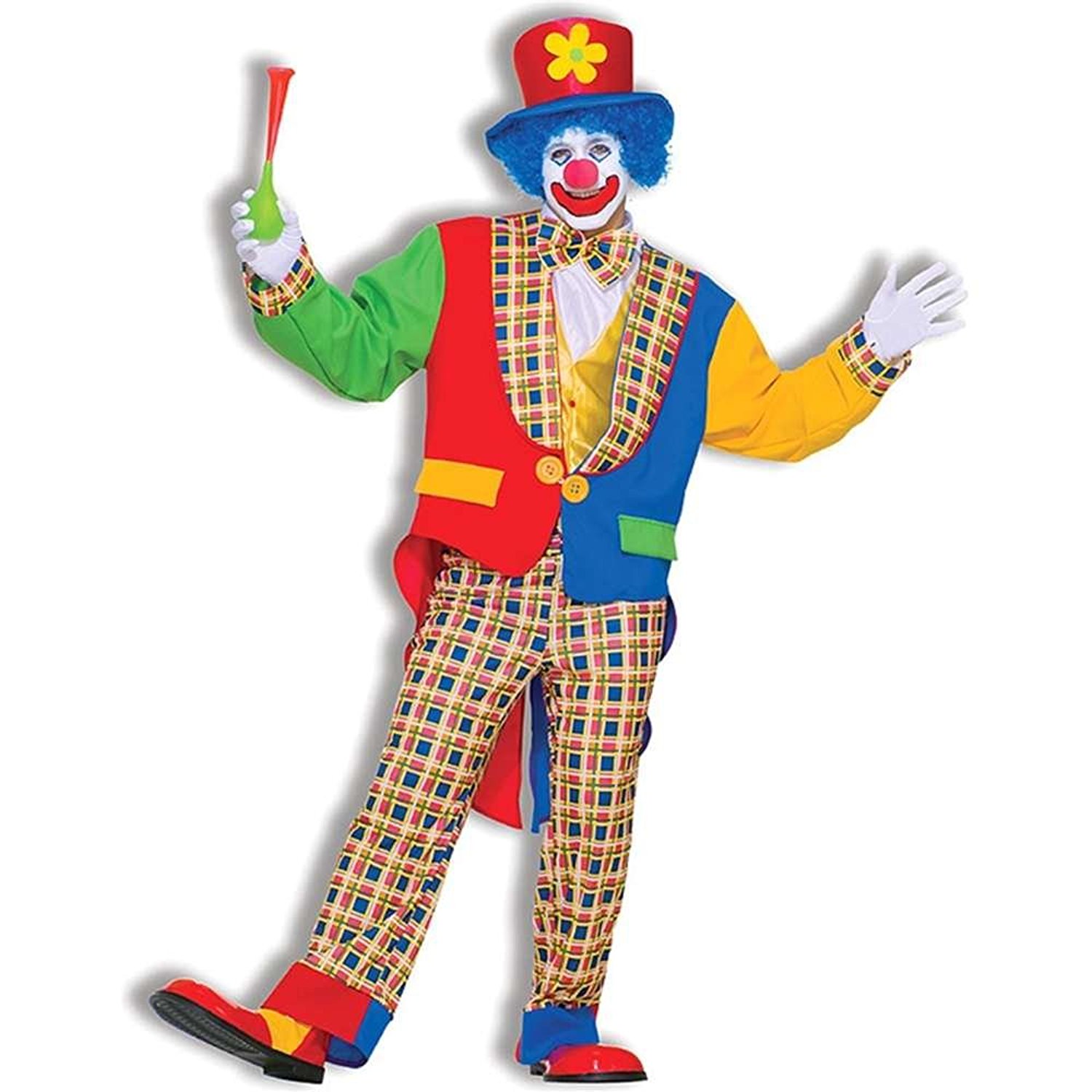 Amazon Pluspng.com: Menu0027S Clown On The Town Costume, Blue/red, One Size: Clothing - Clown, Transparent background PNG HD thumbnail