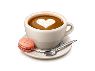 Heart shaped coffee cup, love