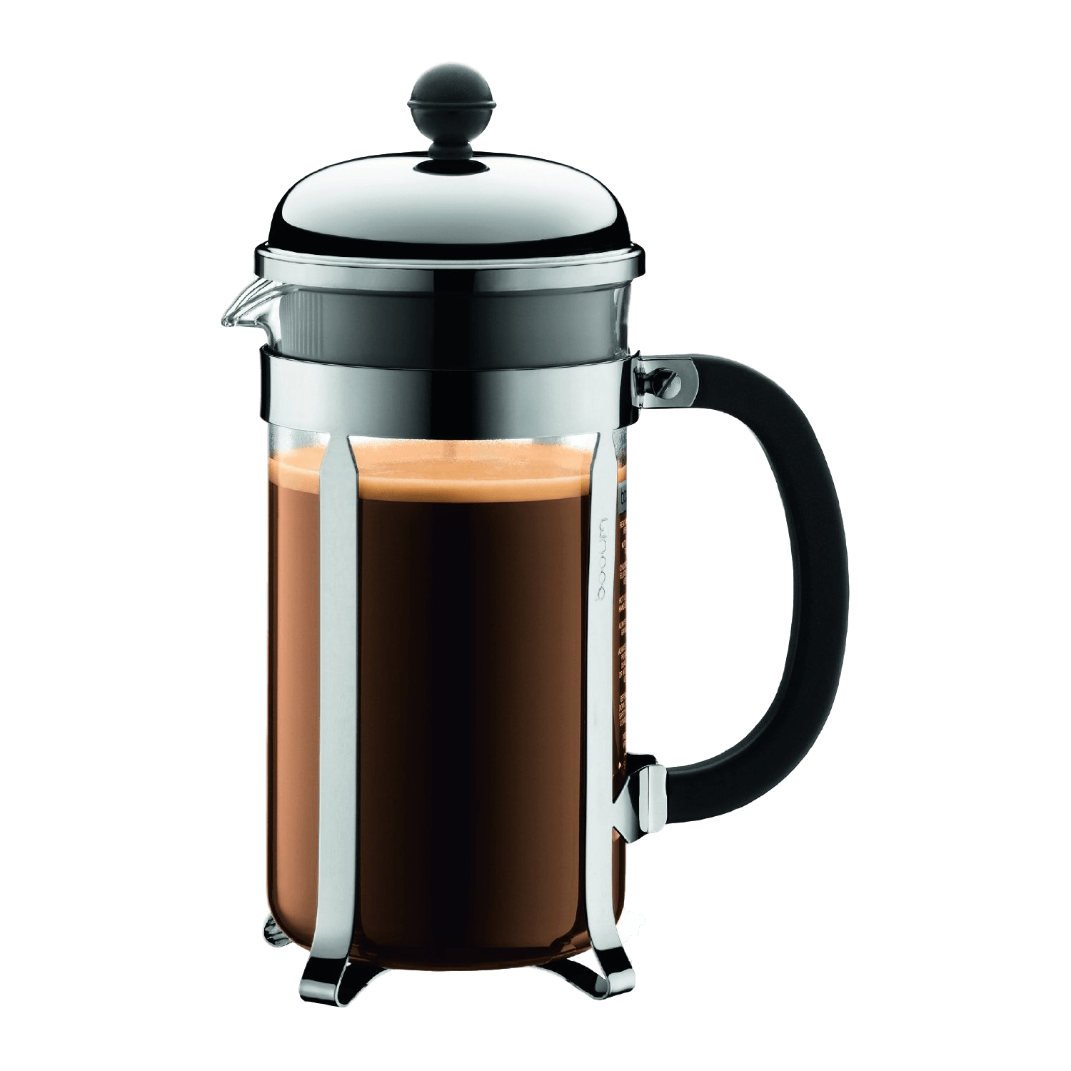 Bodum Chambord 8 Cup French Press Coffee Maker, 34 Oz., Chrome - Coffee Pot, Transparent background PNG HD thumbnail