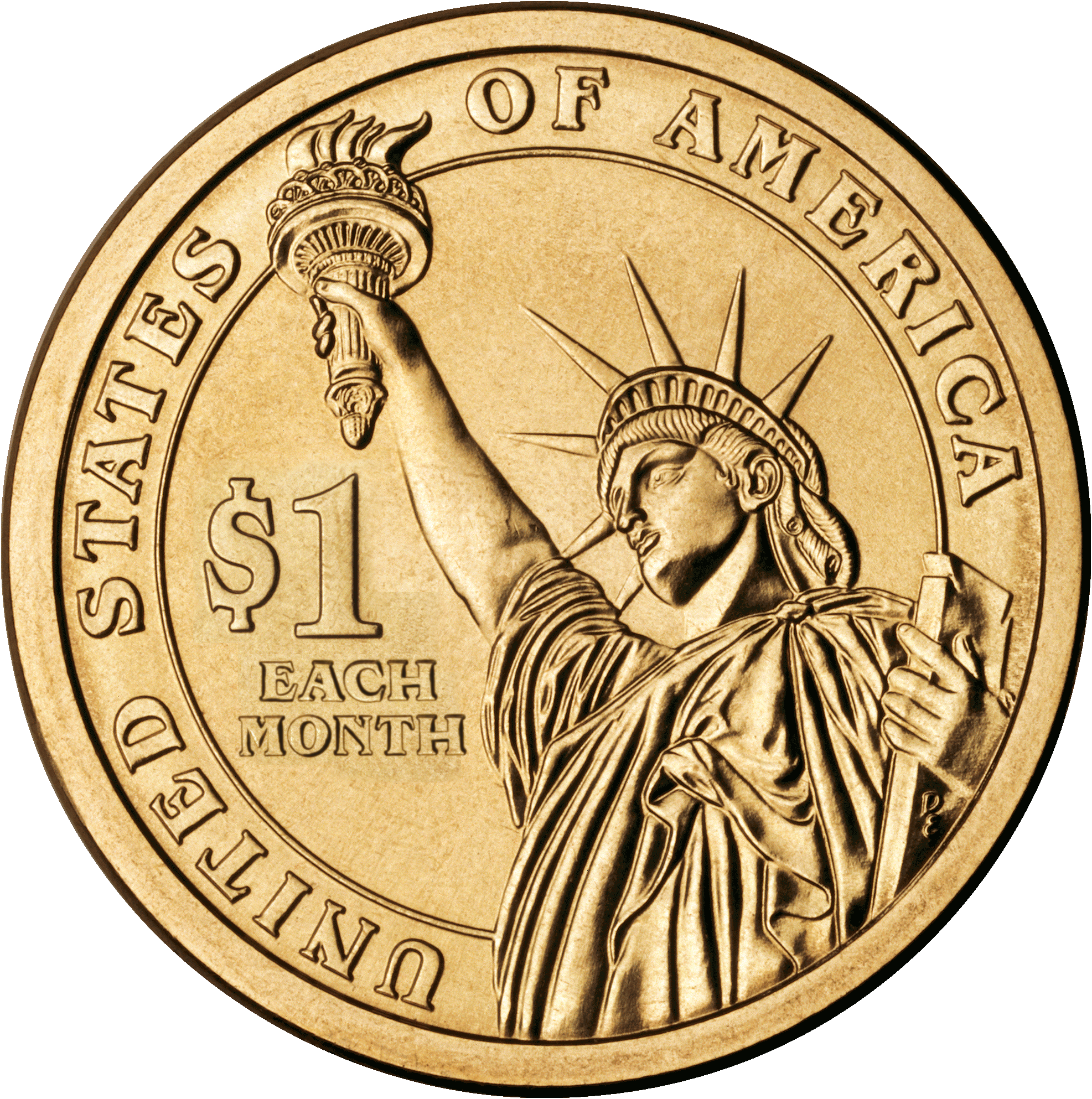 File:cash Flow Token Coin (One Dollar Each Month).png   Coin - Coin, Transparent background PNG HD thumbnail