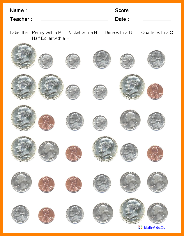 Identifying Coins Worksheets.identify The Coins.png - Coins For Teachers, Transparent background PNG HD thumbnail