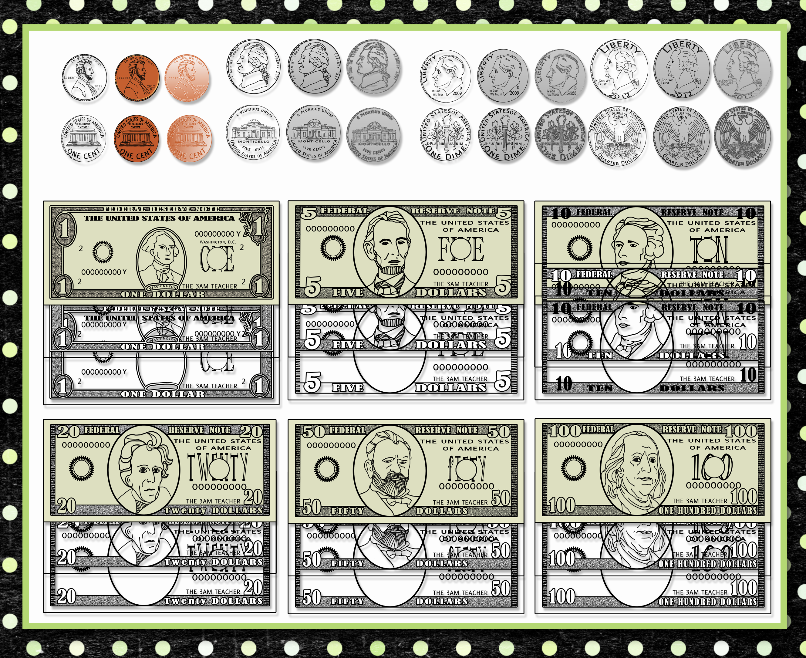 U.s. Coins And Dollars Custom Graphics! - Coins For Teachers, Transparent background PNG HD thumbnail
