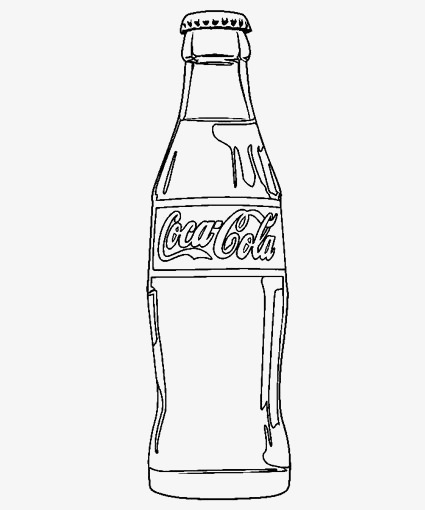 Coke, Hand Painted Coke, Cartoon Coke, Line Png Image And Clipart - Coke Black And White, Transparent background PNG HD thumbnail