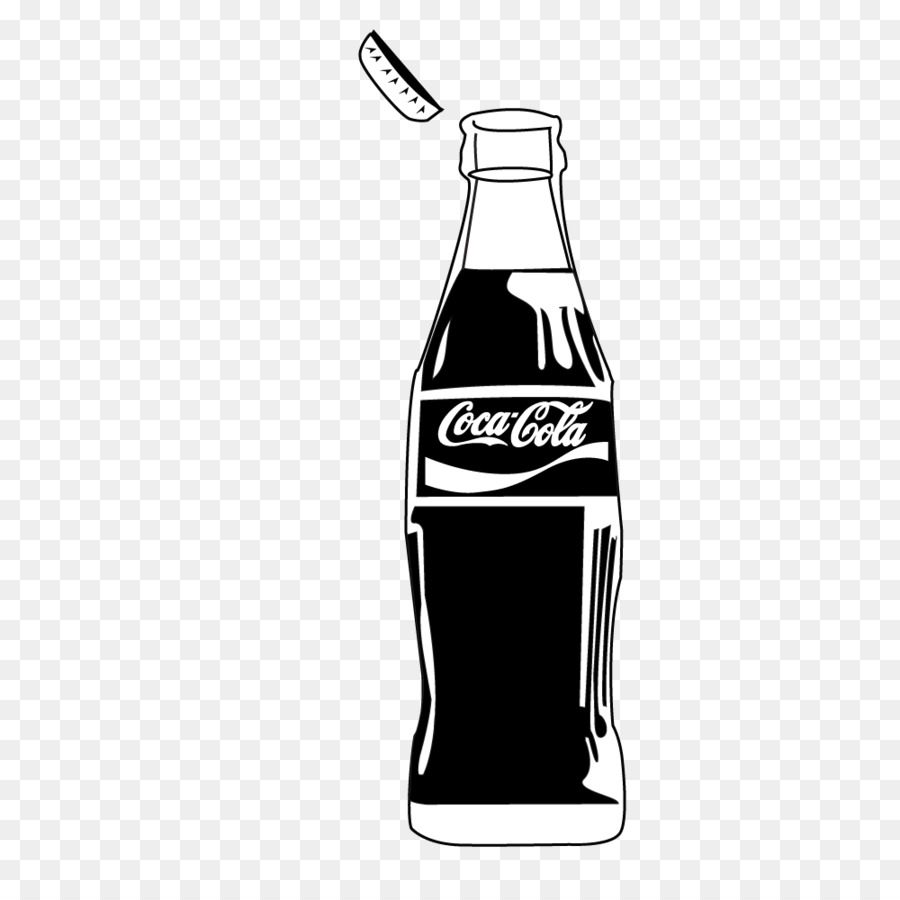 Fizzy Drinks Bottle Monochrome Black And White   Coke - Coke Black And White, Transparent background PNG HD thumbnail