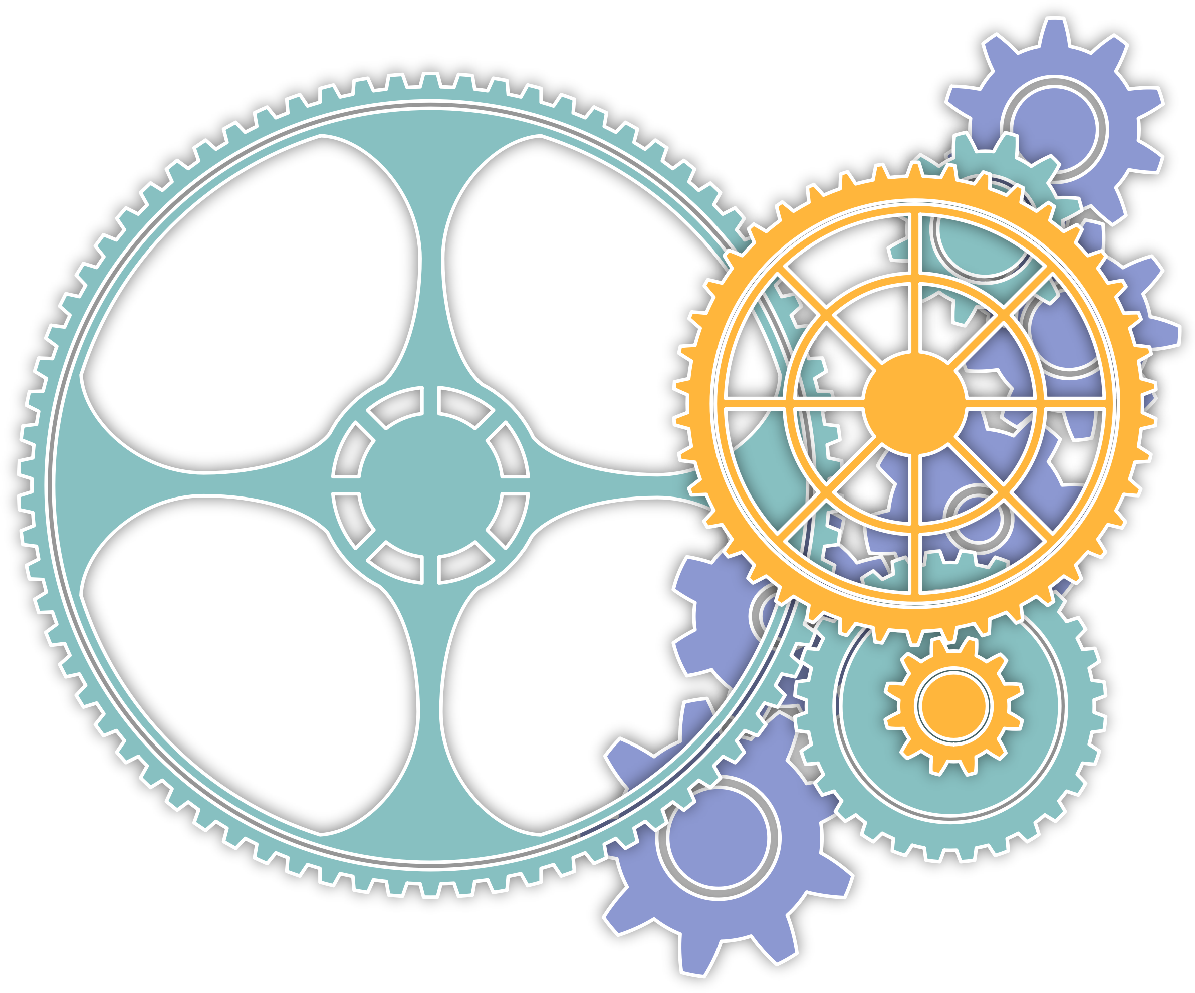 Big Image (Png) - Colorful Gears, Transparent background PNG HD thumbnail