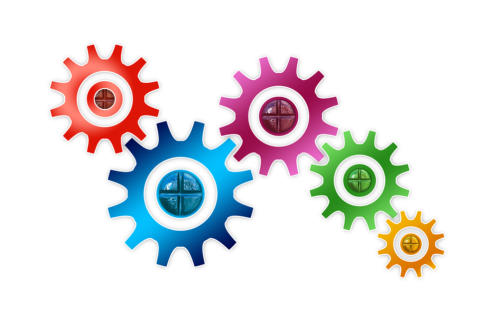 Mechanics, Gear, Gears, Blue, Way Of Thinking - Colorful Gears, Transparent background PNG HD thumbnail