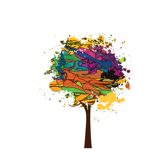 Brush Paint Colorful Tree - Colorful, Transparent background PNG HD thumbnail