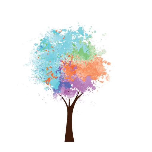 Oil Paint Colorful Tree Png - Colorful, Transparent background PNG HD thumbnail