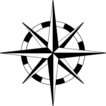 Compass Rose Basic Thin Wheel. Png - Compass Rose Black And White, Transparent background PNG HD thumbnail