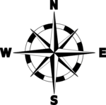Compass Wheel Black White Letters. Png - Compass Rose Black And White, Transparent background PNG HD thumbnail