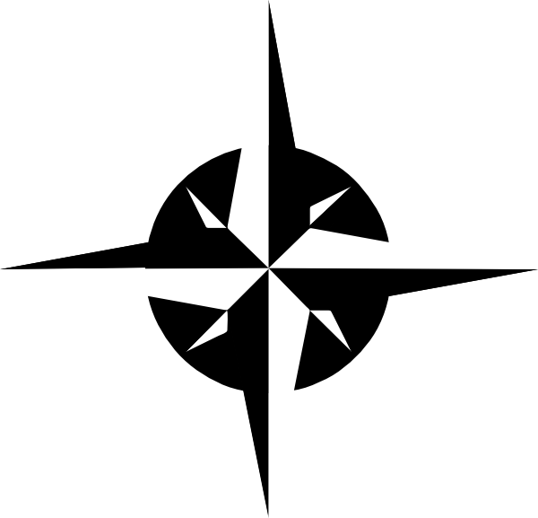 Download This Image As: - Compass Rose Black And White, Transparent background PNG HD thumbnail