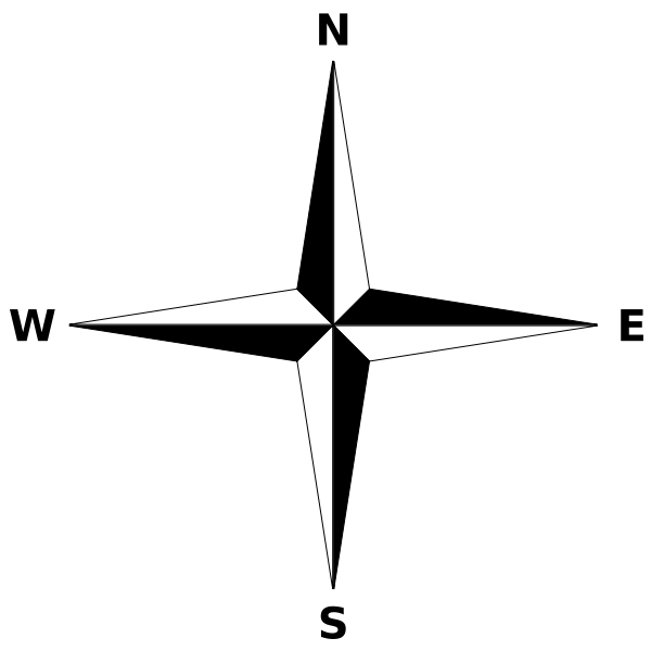 File:simple Compass Rose.svg - Compass Rose Black And White, Transparent background PNG HD thumbnail