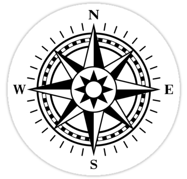 Sizing Information - Compass Rose Black And White, Transparent background PNG HD thumbnail
