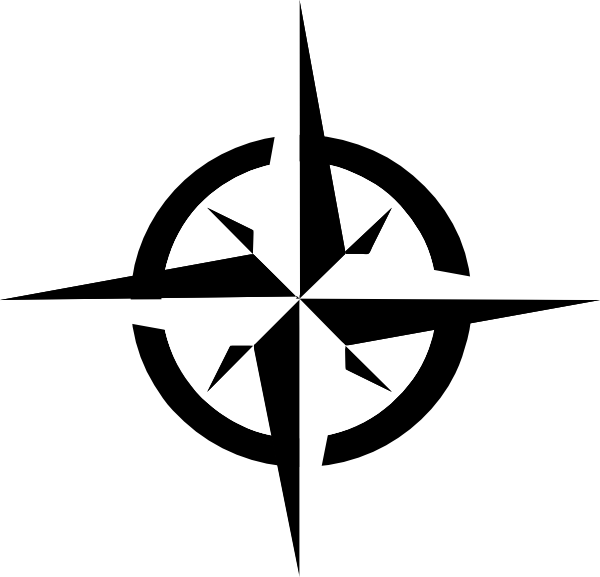 White Compass Rose Clip Art   Vector Clip Art Online, Royalty Free . - Compass Rose Black And White, Transparent background PNG HD thumbnail