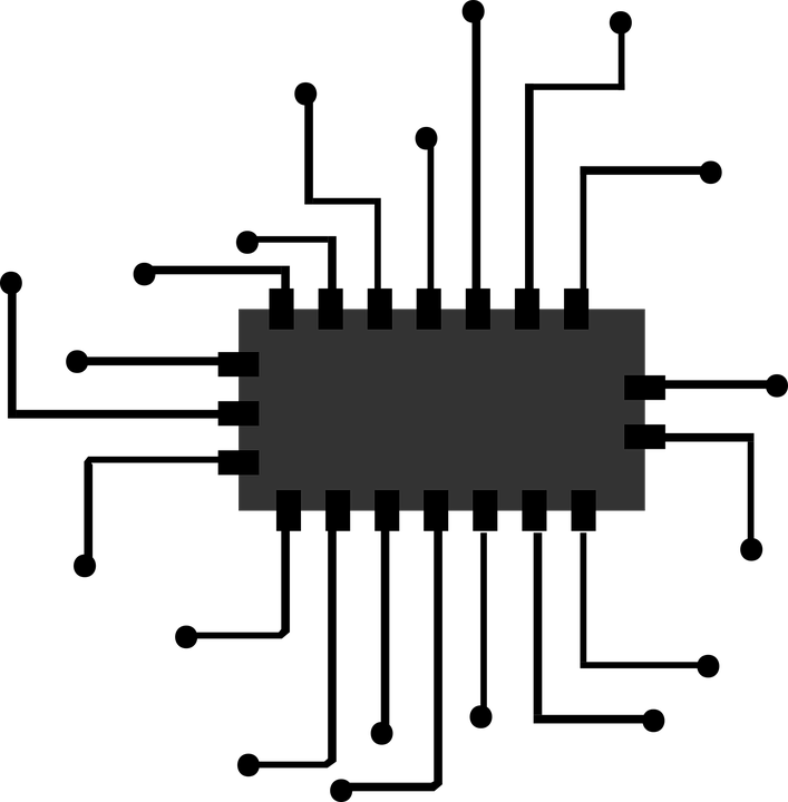 Chip, Icon, Micro, Processor, Computer, Cpu, Symbol - Computer Cpu Black And White, Transparent background PNG HD thumbnail