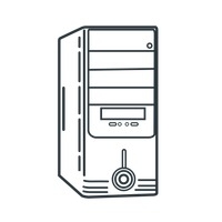 Cpu And Servers Computer . - Computer Cpu Black And White, Transparent background PNG HD thumbnail