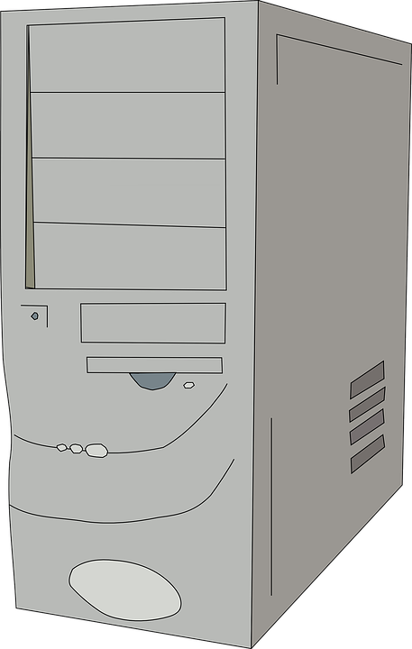 Tower, Cpu, Gray, Server, Workstation, Communication - Computer Cpu Black And White, Transparent background PNG HD thumbnail