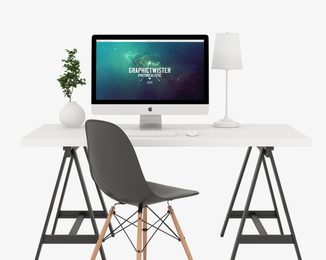 Office Desktop, Hd, Furniture, Computer Free Png And Psd - Computer Desk, Transparent background PNG HD thumbnail