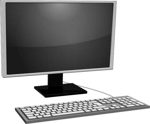 Desktop Pc Symbol Mit Grauen Monitor Vektor Bild - Computerbildschirm Mit Tastatur, Transparent background PNG HD thumbnail