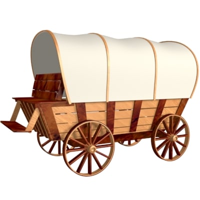 Covered Wagon 3D Model - Conestoga Wagon, Transparent background PNG HD thumbnail