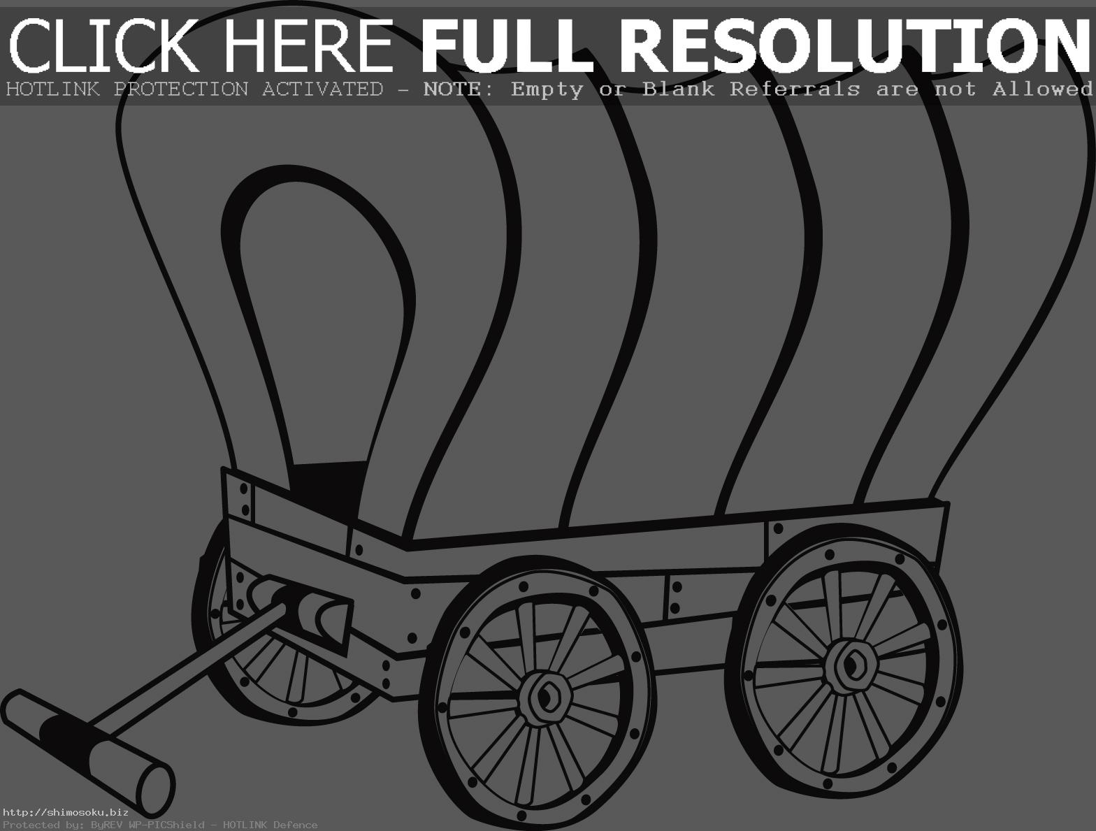 Covered Wagon Coloring Page - Conestoga Wagon, Transparent background PNG HD thumbnail