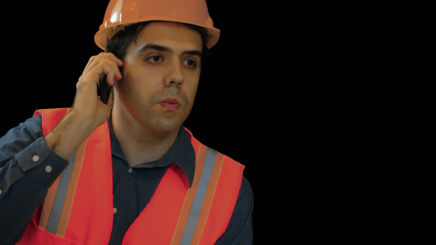 Contractor Or Construction Worker Discussing Plans On A Phone Transparent, Png Background.   Hd - Construction Worker, Transparent background PNG HD thumbnail