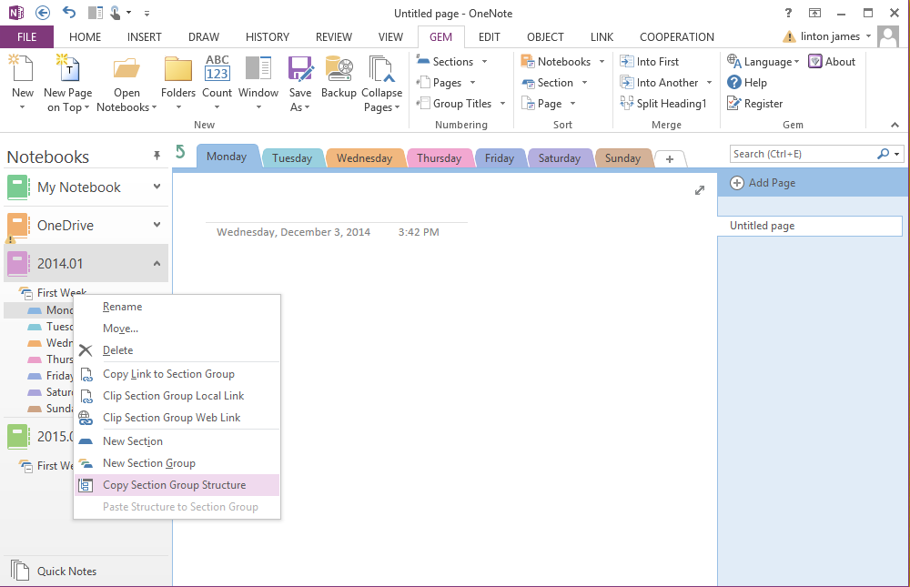 Copy OneNote Notebooku0027s Structure and Paste into Another One - OfficeOneNote Gem Add-Ins, Copy Of Onenote - Free PNG