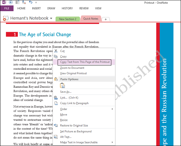 OneNote Extract text from ima