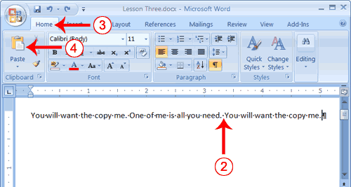 Go to the Word document, clic