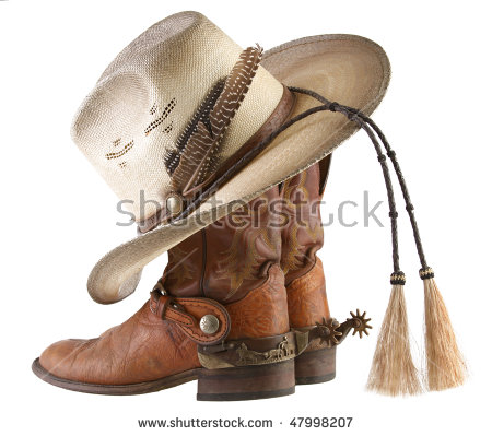 Cowboy Boots, Spurs U0026 Hat - Cowboy Boots With Spurs, Transparent background PNG HD thumbnail