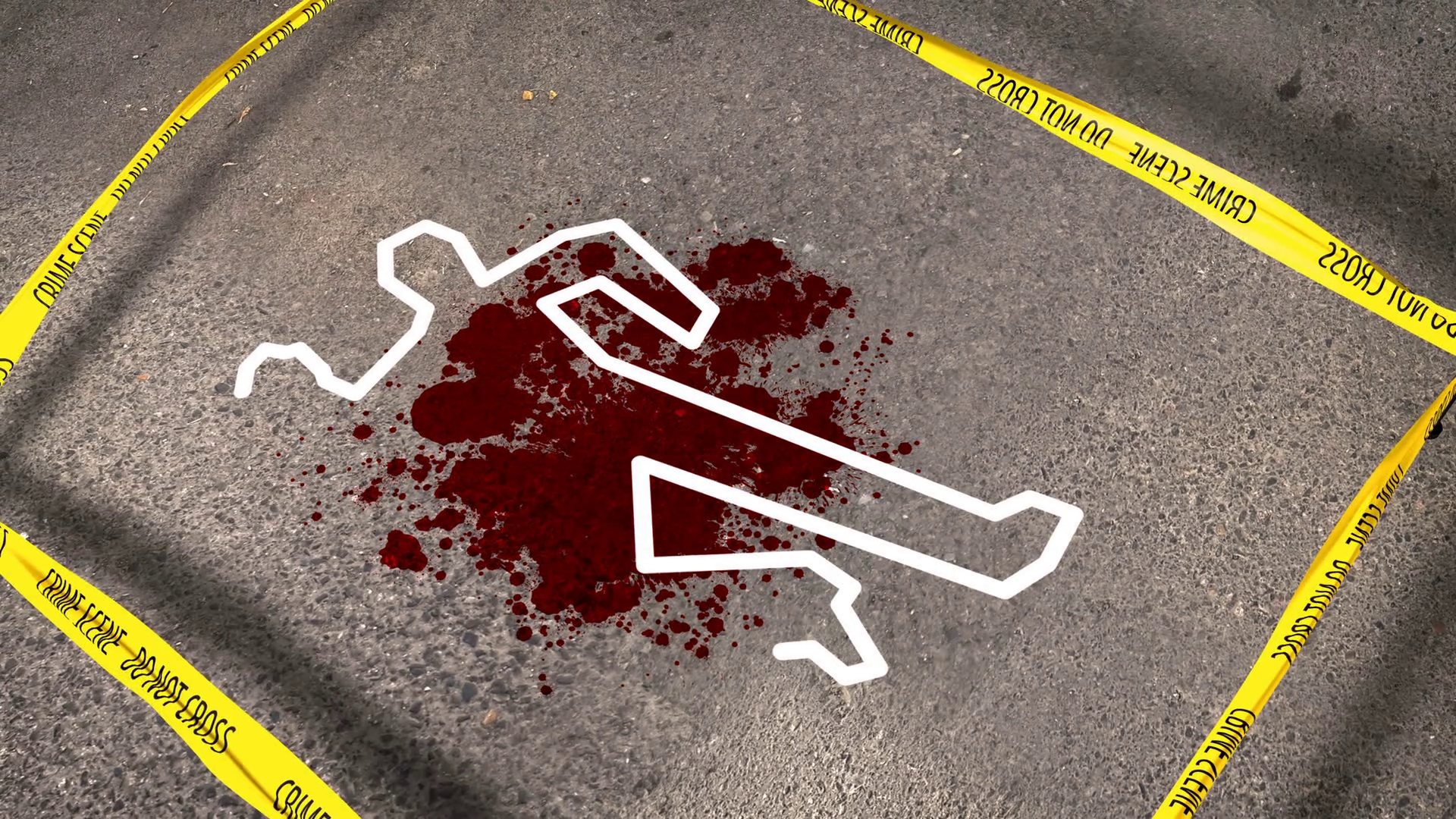 Do Not Cross Tape Around A Crime Scene With A Blood Spot And A Human Body Contour. Motion Background   Videoblocks - Crime Scene, Transparent background PNG HD thumbnail