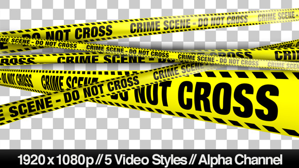 Crime scene tape with flashin