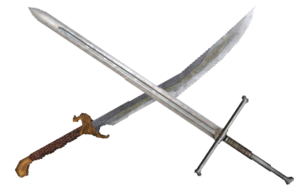 Crossed Fantasy Swords Black 