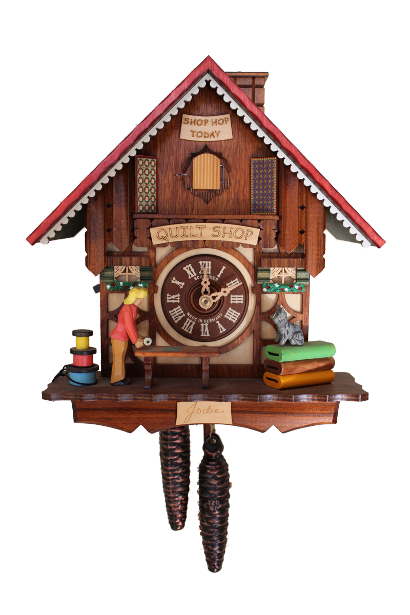 April Wood Look: Quilt Shop Cuckoo Clock - Cuckoo Clock, Transparent background PNG HD thumbnail