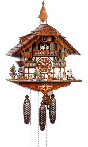 Chalet Cuckoo Clock With Kiss